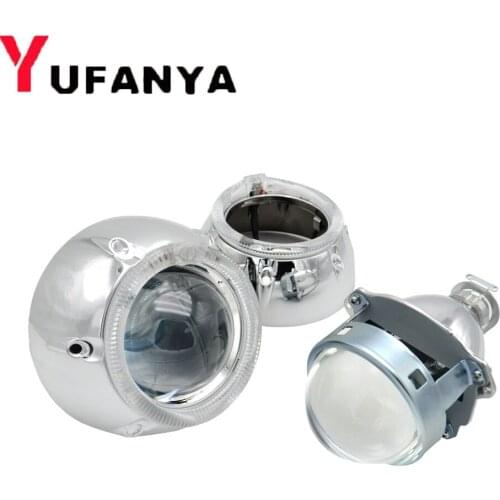 3.0 inch car Bi xenon H1 hid Projector lens metal holder white DRL agnel eyes shrouds for H1 H4 H7 car motorcycle headlight