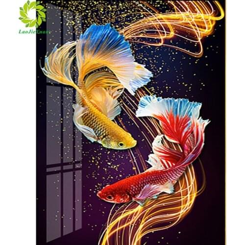 5D Diamond Embroidery flower Cross Stitch DIY Diamond Painting fish Diamond Mosaic rhinestones Home Decor love