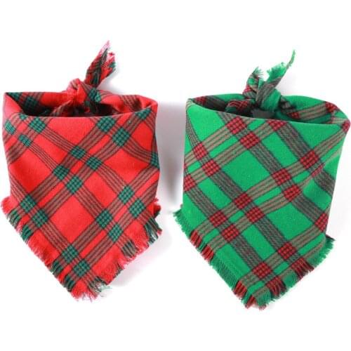 Dog Bandana Scarfs for Puppy Small Medium Large Dogs Plaid Reversible Pets Bandanas Accessories Bibs Kerchief Set
