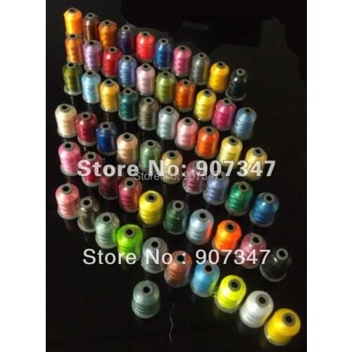 Free shipping christmas gift home embroidery machine thread, 61 assorted colors, 1000m/cone