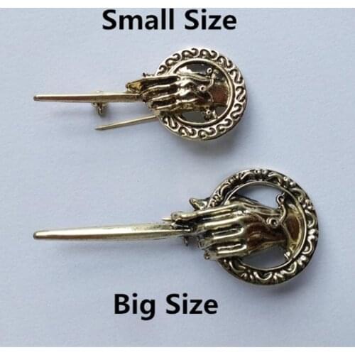 Hand Of The King Brooch Song Of Ice And Fire Finger Fist Sign Power Pin Vintage Punk Fashion Movie Jewelry Men Women Wholesale