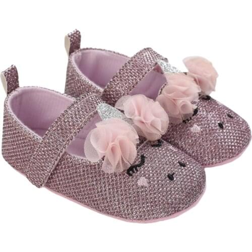 Spring Autumn Flower Cartoon Soft Sole Cute Baby Girls Shoes Fashion Non-Slip Crib Shoe Infant First Walkers 0-18M