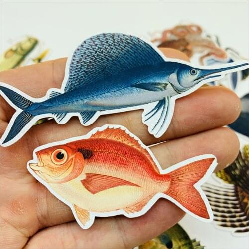 24PCS/bag deep sea fish series stickers DIY scrapbooking journal album diary happy planner decorative stickers