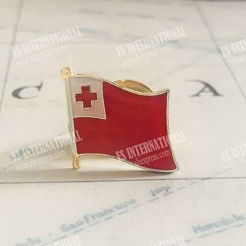 National Flag Metal Lapel Pin Flag Pin Tonga