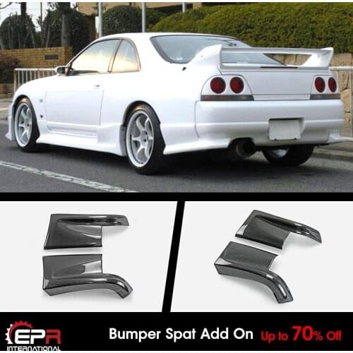 For Nissan Skyline R33 GTR Top Secret Style Carbon Glossy Rear Bumper Spats Corner Exteior Body kits