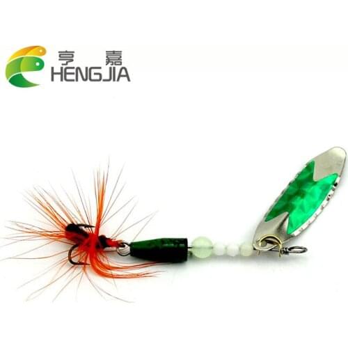 HENGJIA hard metal spinnerbaits trolling spinner spoons sinking blade sequins jigs pesca fishing tackles 1PC 4.7G