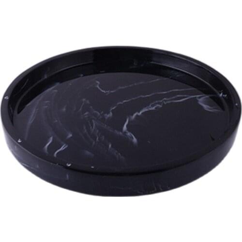 Round Storage Tray Imitation Marble Resin Bathroom Tray Jewelry Storage Plate Kithen Dish Bathroom Accessories Living Room Decor