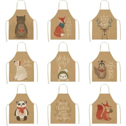 Cartoon animal pattern kitchen accessories cooking accessories Apron for kitchen Women kitchen apron Woman kitchen apron apron