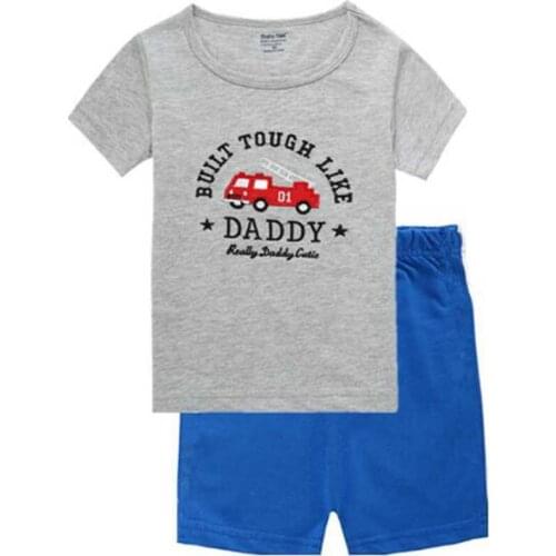 Summer Kids Pajamas Sets Baby Boys Gilrs Sleepwear Short Sleeve Pijamas Cotton Costume Children Nightdress Clothing Pyjam S61