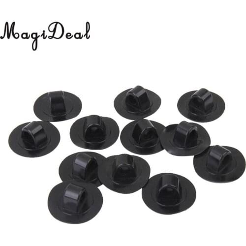 MagiDeal PVC 12Pcs Marine Small Rope Mount Clip Hook Buckle for Boat Kayak Canoe Black Flatable Fishing Rafting Dinghy Yacht