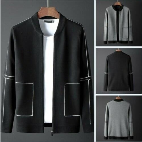 Mens Winter Knitwear Sweater Cardigan Jacket Knitting Shirts Knitted Coat Zip