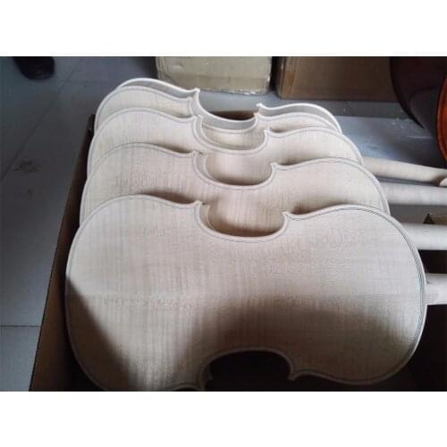 Unfinshed Flamed Maple Flamed Wood Back White 4/4 Violin Europen Wood Spruce Top Wood