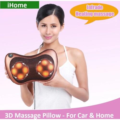 New 8 Massage Balls Kneading Neck Shoulder Back Massager Pillow Infrared Shiatsu Electric Car Chair Relax
