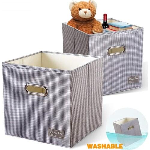 New Cube Folding Oxford Fabric Storage Box Washable Wardrobe Storage Bins Toys Organizer Portable Container Toys Storage Basket