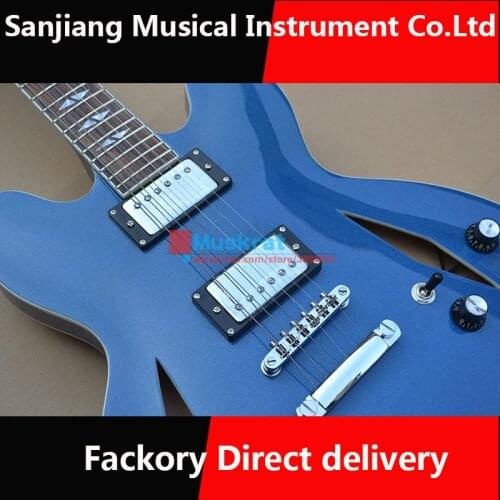 Wholesale custom shop, high quality electric guitar, DJ 335 custom electric guitar.6 strings Flame maple top, free shipping