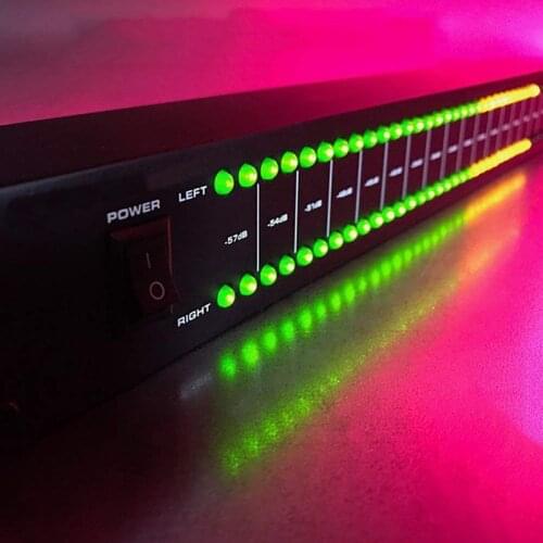 Professional Stage Home Amplifier Speaker Dual 40 Spectrum Audio LED Stereo Level Indicator -57dB-0dB