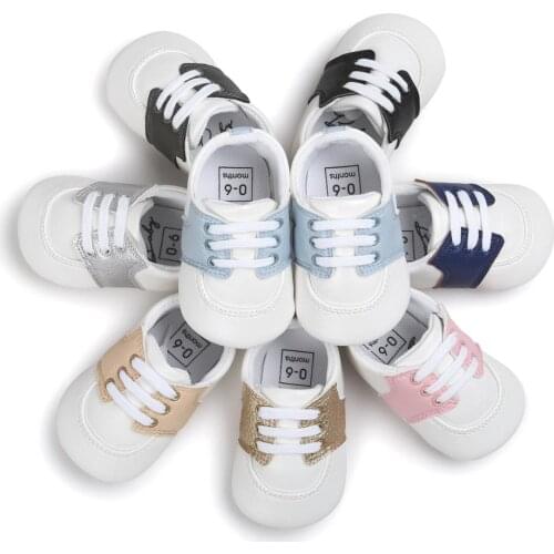 Sports Style Newborn Infant First Walkers Baby Shoes Boy Girl PU Sneaker Comfort White Shoes Casual Crib Moccasins