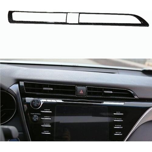 Carbon fiber style Car Interior Console Center Dashboard Air Vent Outlet Cover Trim Decal Fit for Toyota Camry 2018