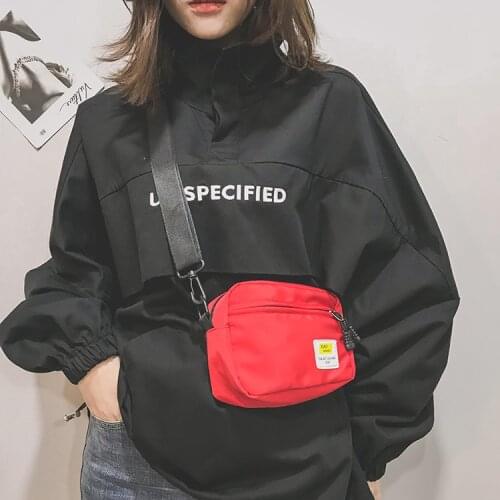 2020 Unisex Fanny Crossbody Bag Solid Color Leisure Trend Square Casual Shoulder Pack Harajuku Korean Style Handbag for Travel