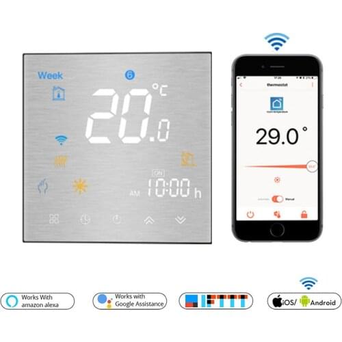 WiFi Smart Thermostat Temperature Remote/Voice Control Controller for Water/Electric floor Heating Water/Gas Boiler Alexa Tuya