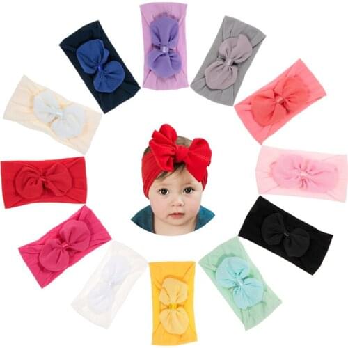 Yundfly Cute 1PCS Chiffon Bow Nylon Baby Headband Diy Bowknot Kids Girls Headwear Newborn Photography Props