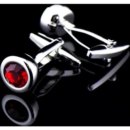 IGame Crystal Cuff Links Red/Pink Muti-color Option Small Round Design Hotsale Copper Material Cufflinks Wholesale&retail