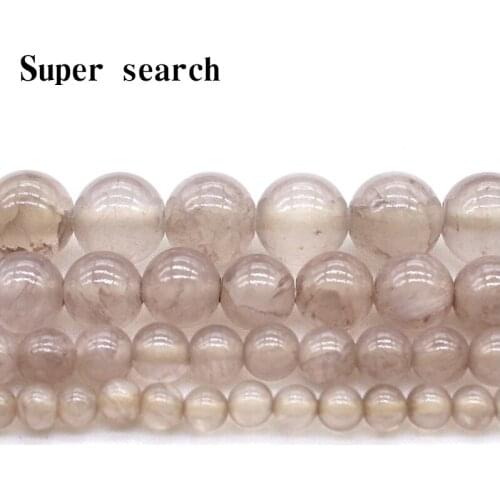 Factory Price 4 6 8 10mm gray Round Beads Natural Stone Loose Beads for Jewelry Making Bracelet Carnelian Craft 15inch
