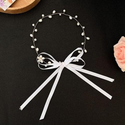 Bride Pearl Headbands Hair Accessories For Women 2021 Fashion Girls Head Wear Hair Beaded Flower Prom Wedding Jewelry Ornament