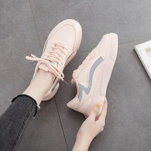 New Fashion Platform White Sneakers Women Shoes Leather Chunky Sneakers Female Lace Up Comfort Casual Shoes Woman basket U21-40