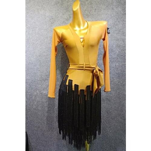 Women Lady Latin Dance Dresses Costume Performance Party Samba Roupa Infantil Feminina fringe latin dress black BY343