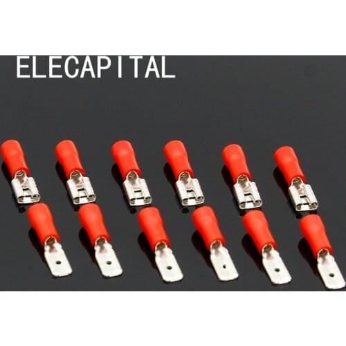 100 Pcs (50Pairs) 4.8mm Female Male Electrical & Wiring Connector Insulated Crimp Terminal Spade