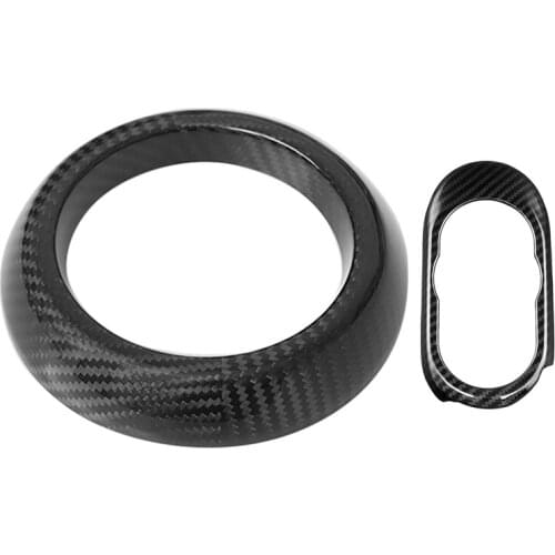 2Pcs Auto Carbon Fiber Central Gear Panel Multimedia Control Panel Decal Car Modification For Mini Cooper F55 F56 F57