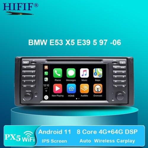 Android 10 4G RAM 64G ROM GPS Navi Car DVD Multimedia for BMW E53 X5 E39 5 97-06 DAB+ Wifi 4G BT RDS Radio Can bus DVR Monitor