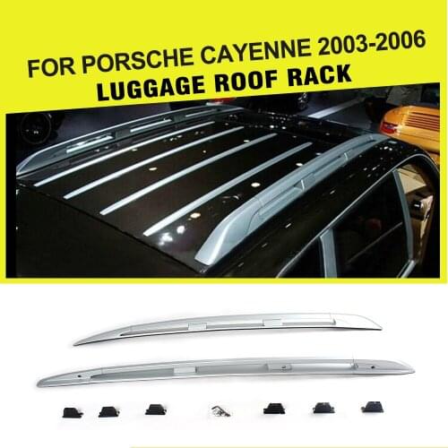 Car Alloy Aluminium Top Luggage Carrier Rail Bar Fit For Porsche Cayenne 2003-2006