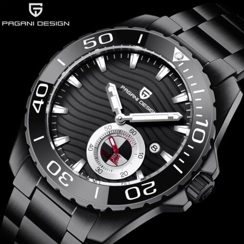 PAGANI DESIGN Top Brand Stainless Steel Men Mechanical Wristwatches Fashion Ceramic Bezel Automatic Watch for Men Montre Homme