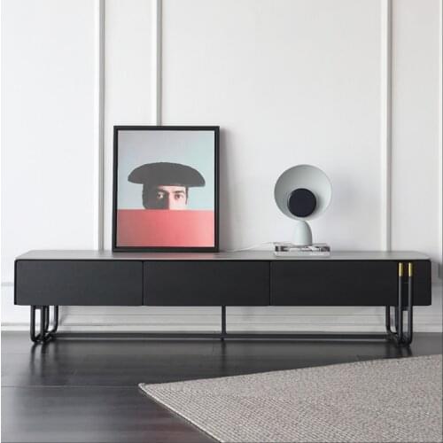 Italian rock tea table TV cabinet combination living room Nordic small family simple modern rectangular tea table