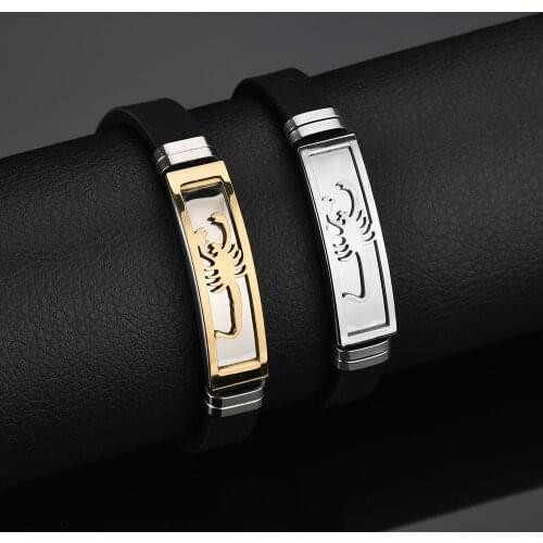 Individual creative animal scorpion bracelet bracelet fashion sports stainless steel silicone bracel