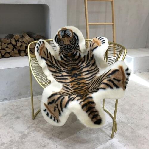 Imitation Animal Skin Carpet Non-slip Tiger Striped Large Area Rugs and Carpets for Home Living Room Bedroom Decor Floor Mat