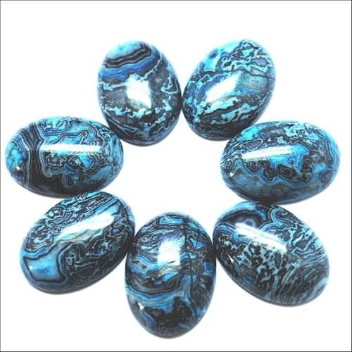 10pcs nature blue stone cabochons oval shape top fashion diy jewelry accessories size 10x14mm 13x18mm 15x20mm 18x25mm wholesale