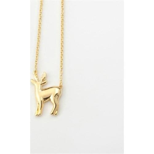 European And AmericAn Classic Jewelry Chain Pendant Necklace Female Contracted For Christmas Reindeer Clavicle