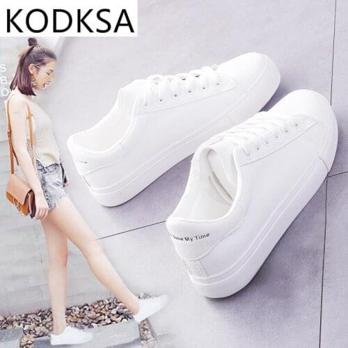 Fashion Shoes Womens Vulcanize Shoes Spring New Casual Classic Solid Color PU Leather Shoes Women Casual White Shoes Sneakers