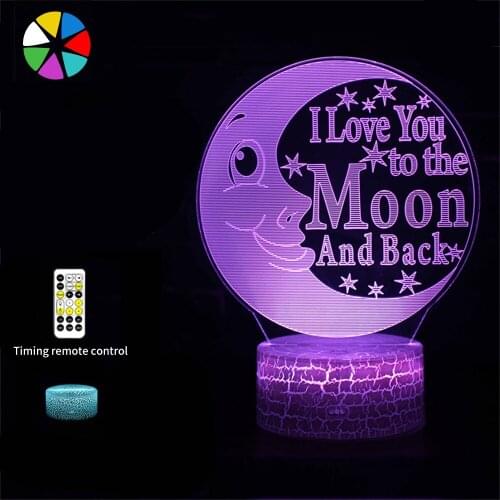 Moon Stars Touch Remote Control LED Light Colorful Night Lamp Kids Child Girls Bedroom Decor Home Party Decor Gift