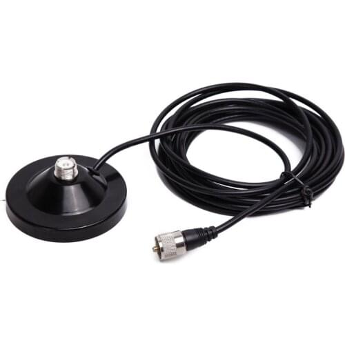 Magnetic Mount Base 9CM with 5M Extension Coaxial Feeder Cable for Baofeng TYT QYT kt-7900d Baojie BJ-218 Car Mobile Radio