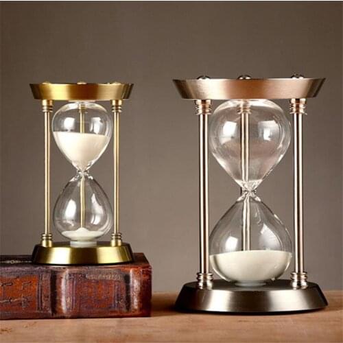 Metal Crafts Stand Hourglass Sandglass Sand Clock Timers Sand Timer Home Decor Birthday Gifts 15/30 60 minutes