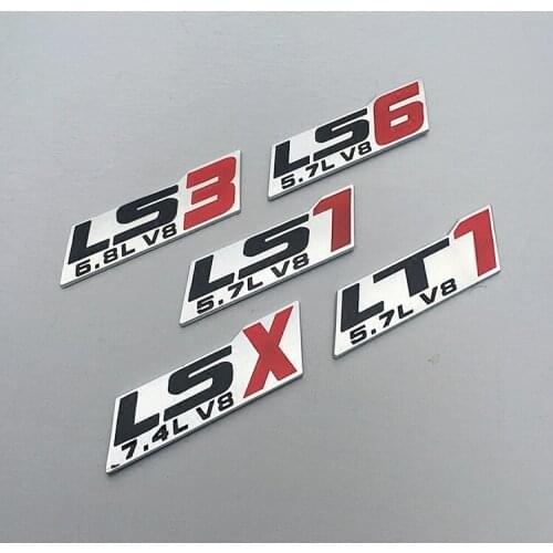 1 Pcs 3D Metal LS3 6.8L V8 LSX 7.4L V8 LS1 LS6 LT1 5.7L V8 Logo Badge Engine Emblem Decal Car Stickers For Fender Body Rear Lid