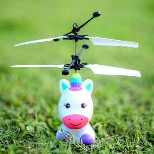 Mini RC unicorn Alien drone infrared induction electronic helicopter aircraft cartoon toy Quadcopter drohne Toys for children