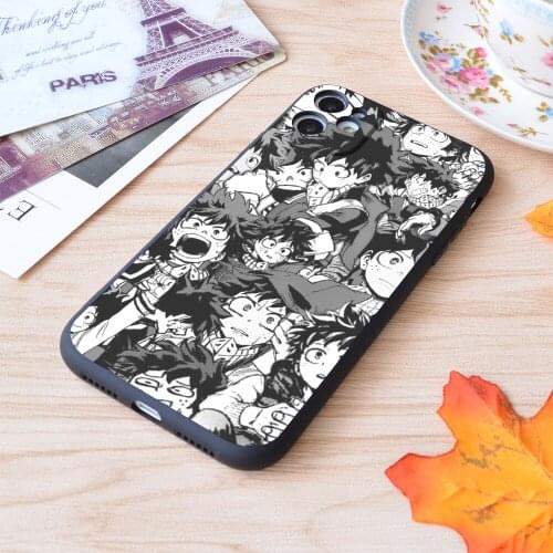 For iPhone Izuku Midoriya Manga Collage Print Soft Matt Apple iPhone Case