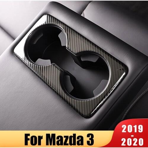 Stainless steel Car Interior Rear Water Cup Holder Frame Cover Trim Sticker For Mazda 3 Axela 2019 2020 Accessories