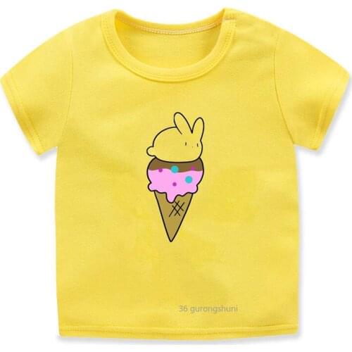 New Ice Cream Graphics Kids Cartoon Print T Shirts T-shirts Boys Funy Cute Boys T Shirt Tops Vogue Cool Boys Summer Clothes