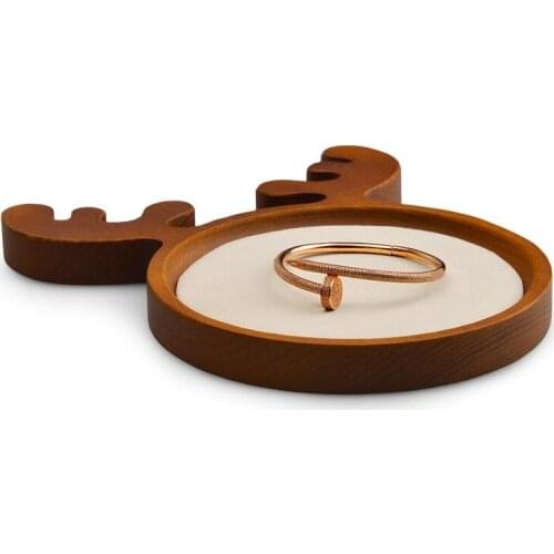 Oirlv Solid Wood Jewelry Tray Necklace Bracelet Earring Tray Antler Design Jewelry Display Stand Jewelry Storage Jewelry Tray